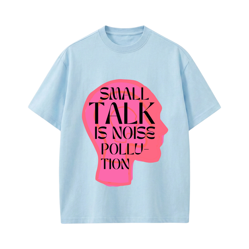 Smiling Cat- Small Talk Is Noise Pollution Tshirt(Red)