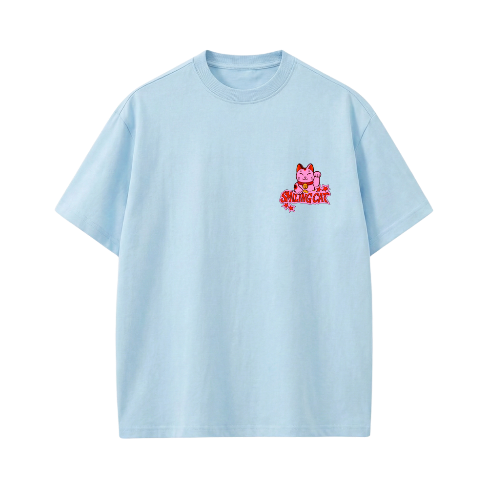 Smiling Cat- What To Do_ (Light Blue)Tshirt