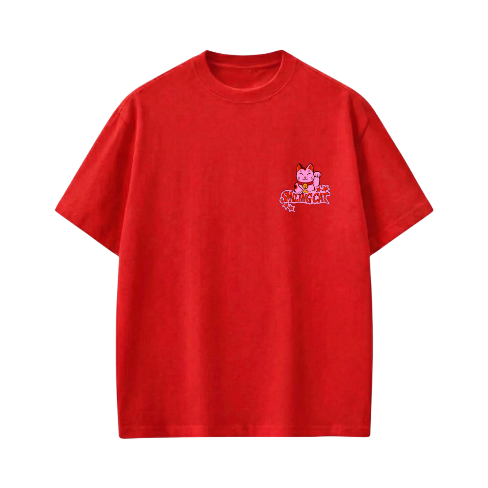 Smiling Cat- What To Do_ (Red)Tshirt