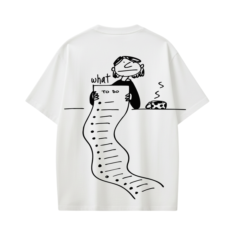 Smiling Cat- What To Do_ (White)Tshirt