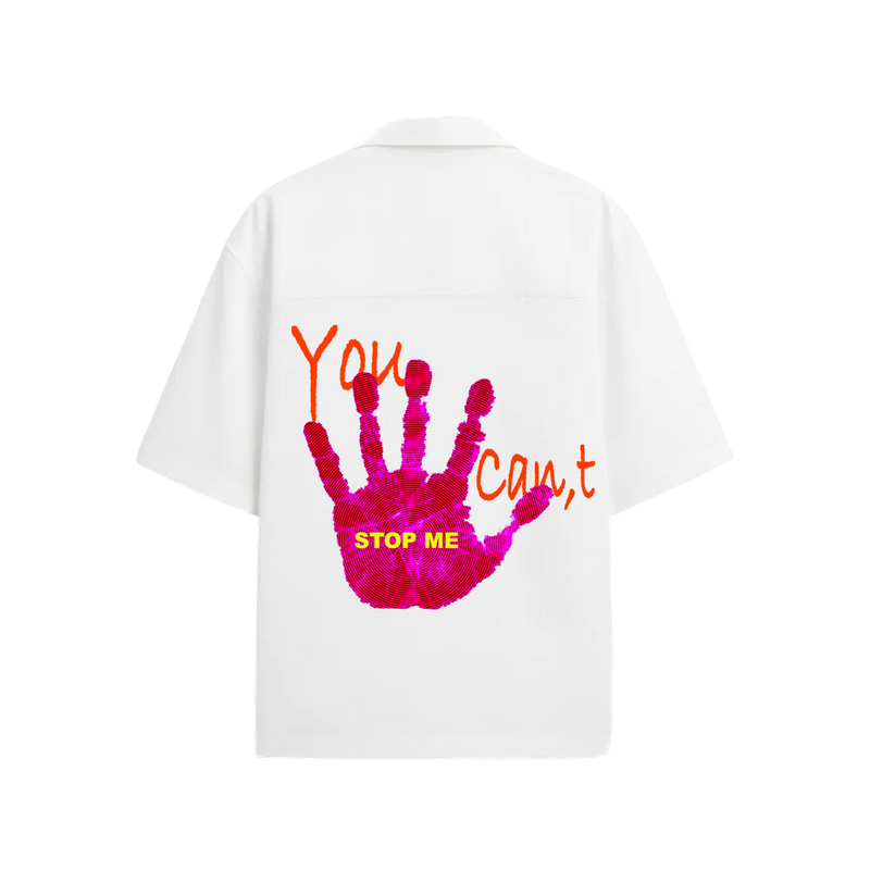 Smiling Cat-You Can_t Stop Me Bowling Shirt (White) (Copy)