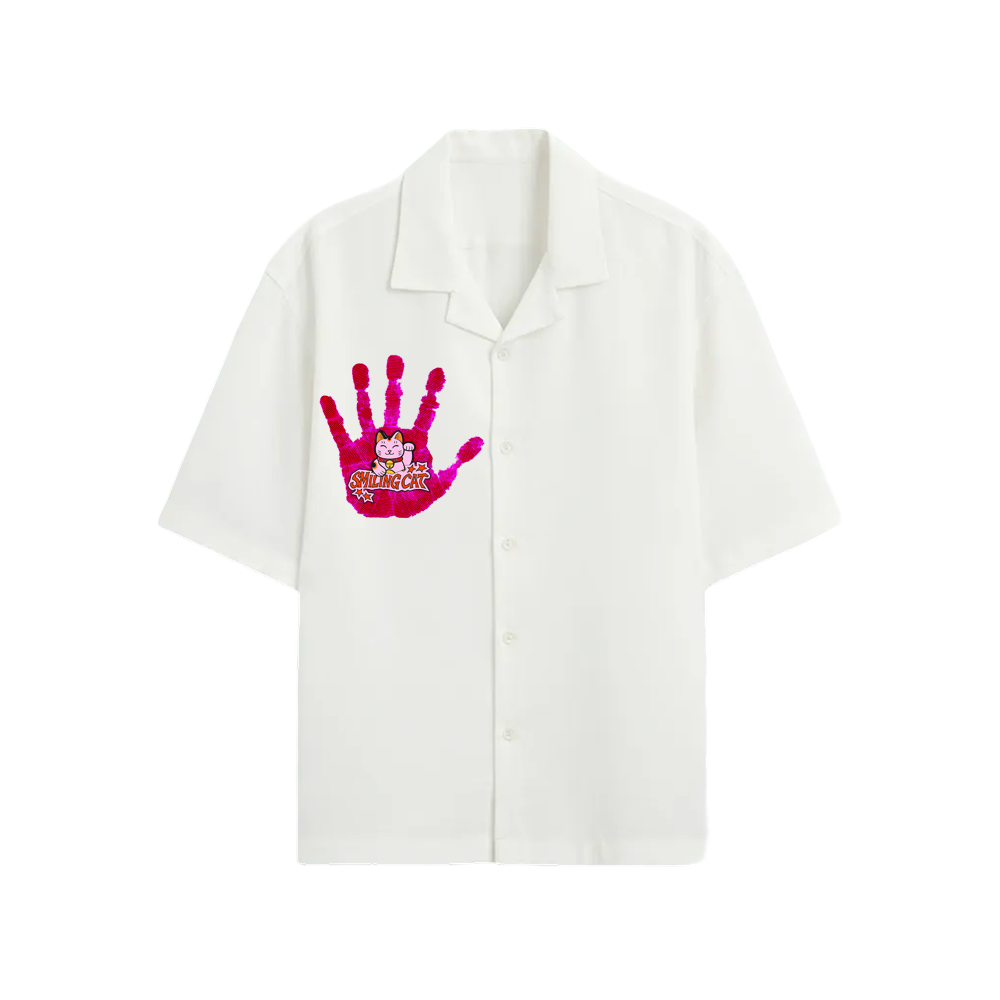 Smiling Cat-You Can_t Stop Me Bowling Shirt (White)