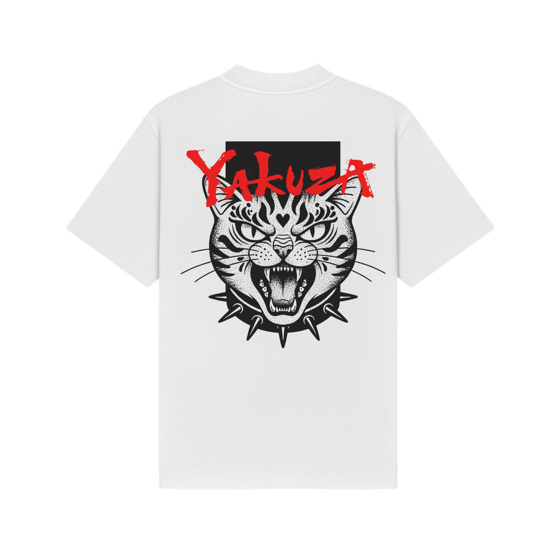 Yakuza Cat White Oversized T-Shirt