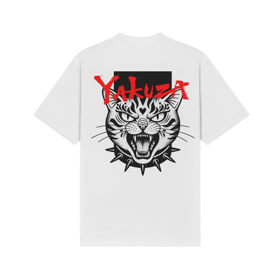 Yakuza Cat White Oversized T-Shirt