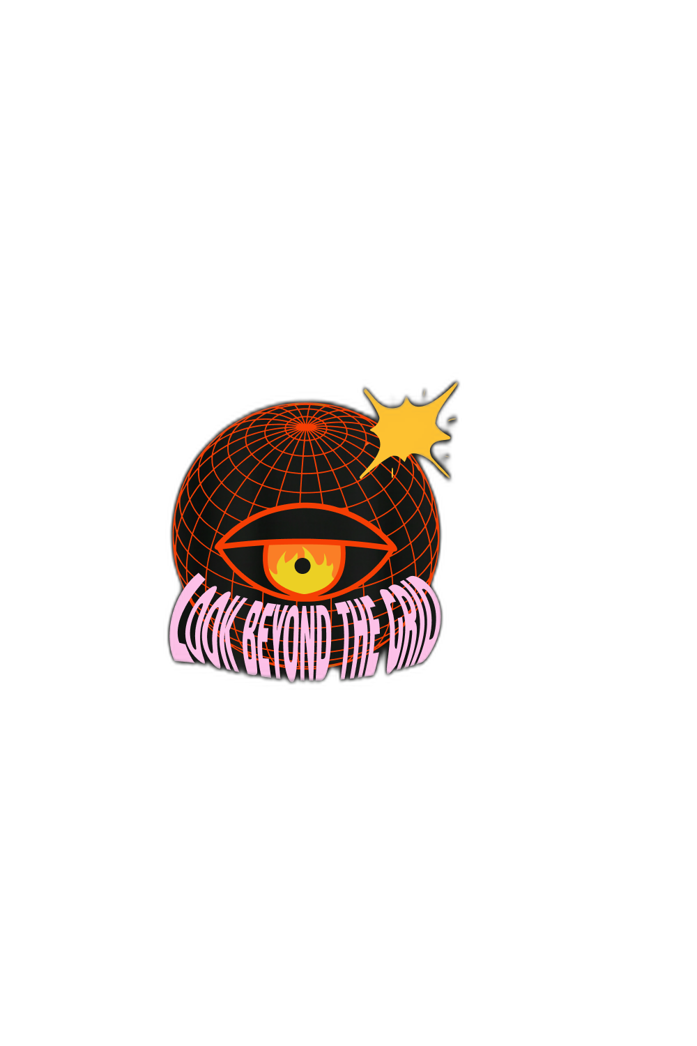 Smiling Cat- Look Beyond the Grid (Black)Tshirt
