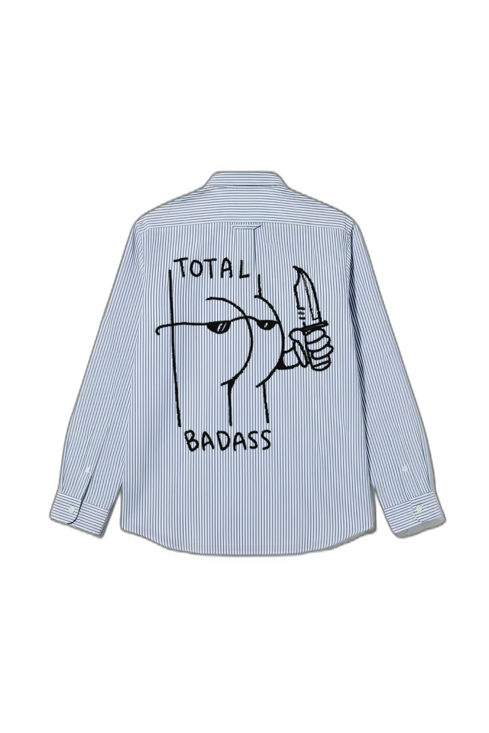 Smiling Cat- Total Badass Striped Shirt