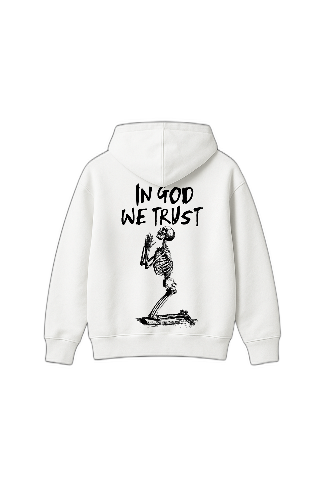In God We Trust White Oversized Hoodie
