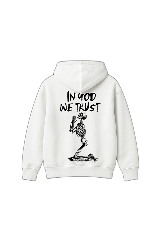 In God We Trust White Oversized Hoodie