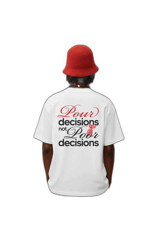 Pour Decisions White Oversized T-Shirt