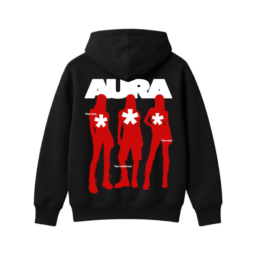 Aura Black Oversized Hoodie