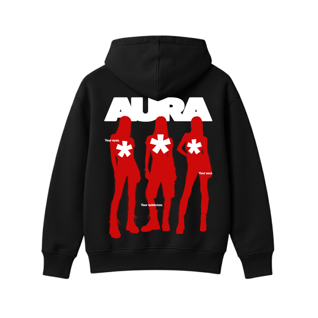 Aura Black Oversized Hoodie