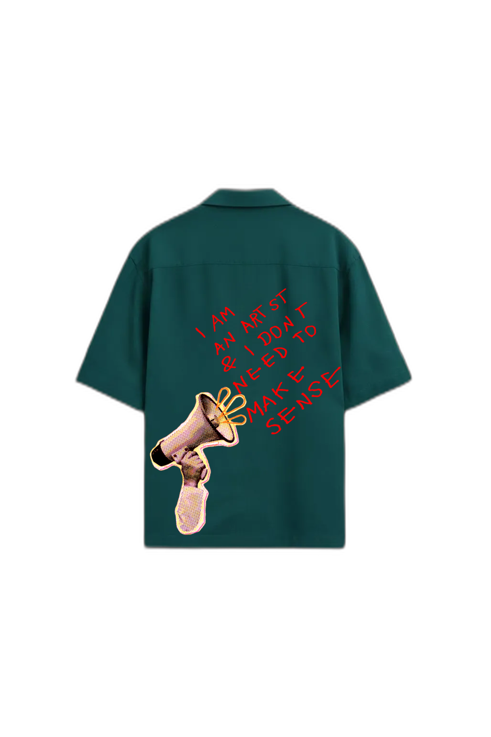 Smiling Cat- I Am an Artist I Dont Need to Make Sense Bowling Shirt (Teal)