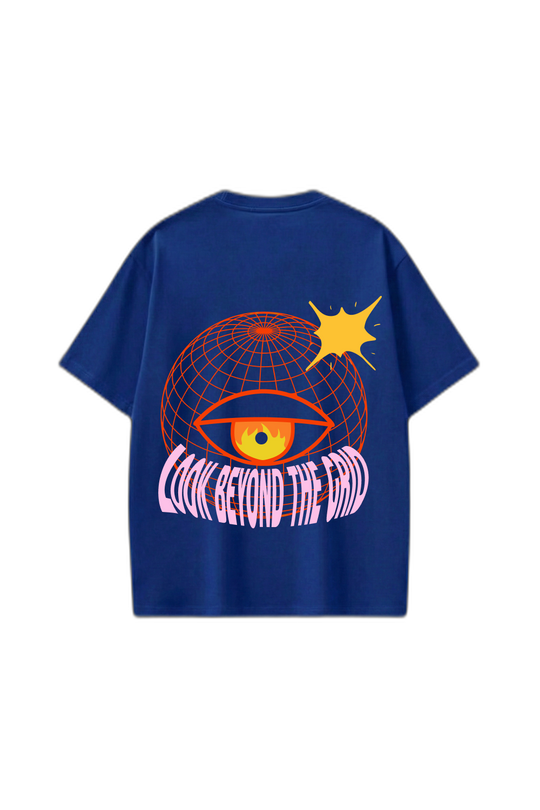Smiling Cat- Look Beyond the Grid (Dark Blue)Tshirt
