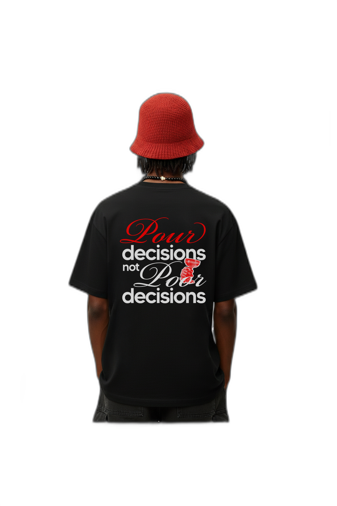 Pour Decisions Black Oversized T-Shirt
