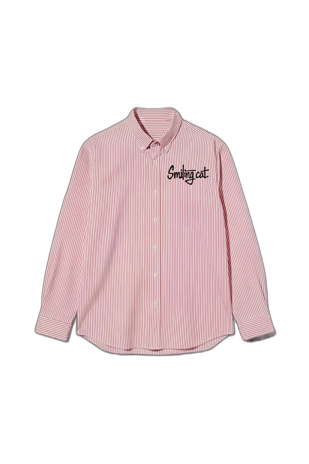 Smiling Cat- I Am My Own Enemy Striped Shirt