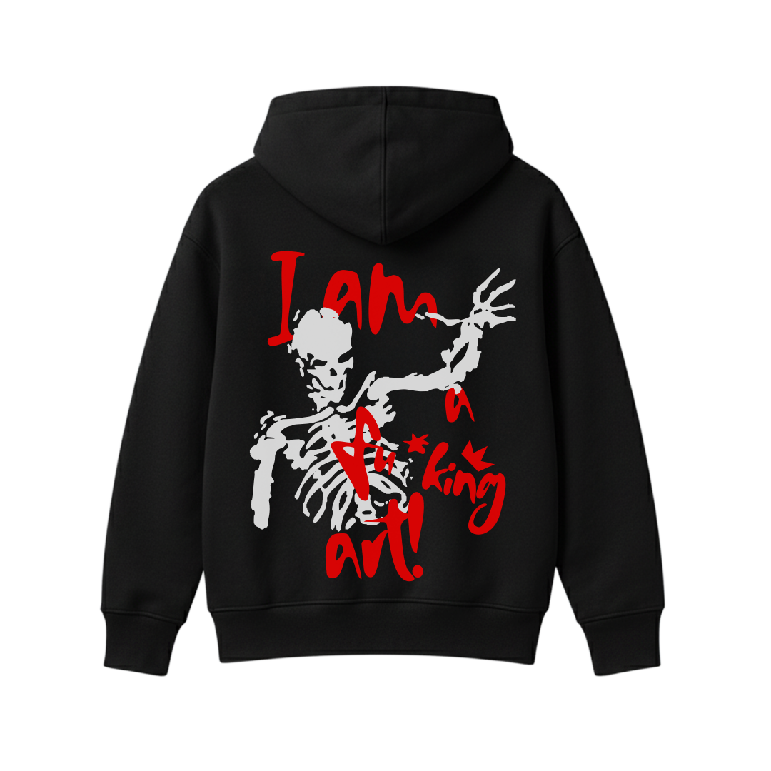 I Am A fucking Art Black Oversized Hoodie