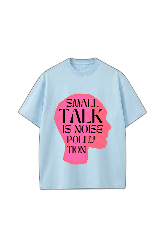 Smiling Cat- Small Talk Is Noise Pollution Tshirt(Red)