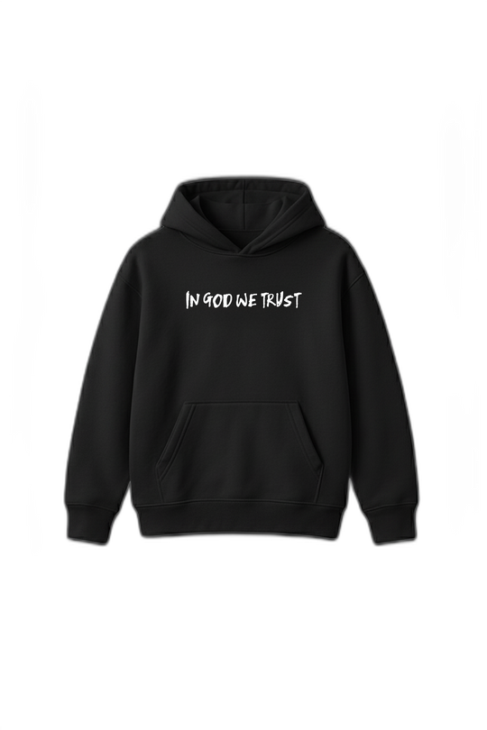 In God We Trust Black Oversized Hoodie
