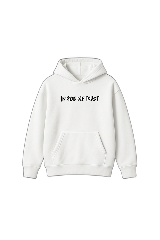 In God We Trust White Oversized Hoodie