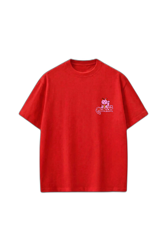 Smiling Cat- What to Do_ (Red)Tshirt