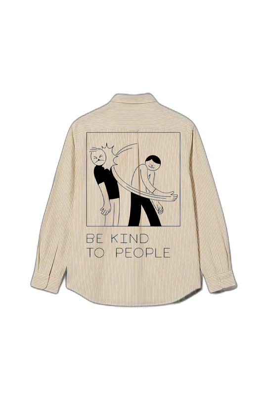 Smiling Cat-Be Kind to People Striped Shirt