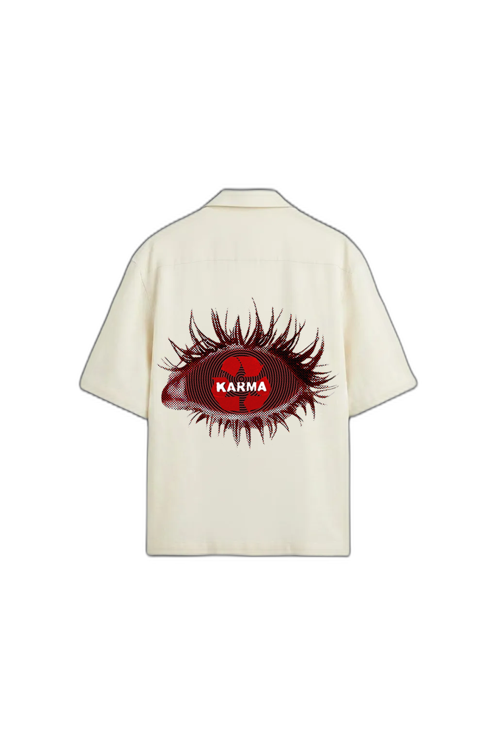 Smiling Cat- Eyes Don_t Lie Bowling Shirt(White)