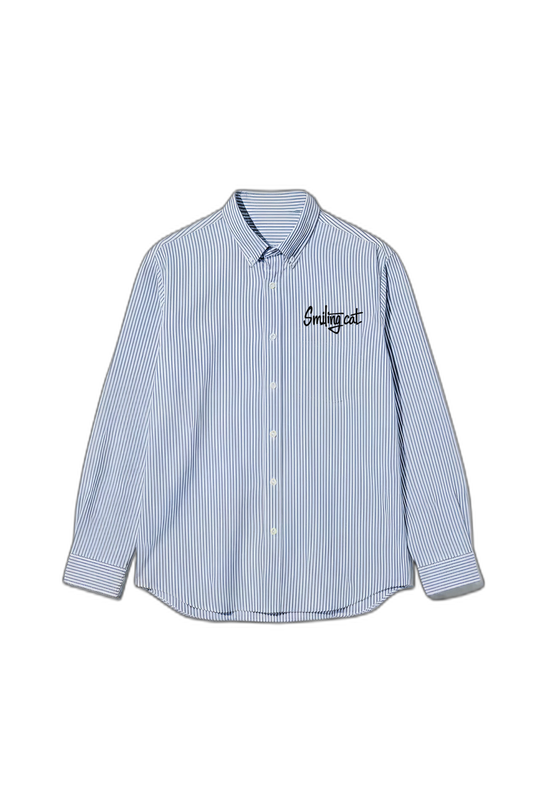 Smiling Cat-Don_t Grow Up It_s a Trap Striped Shirt(Blue)