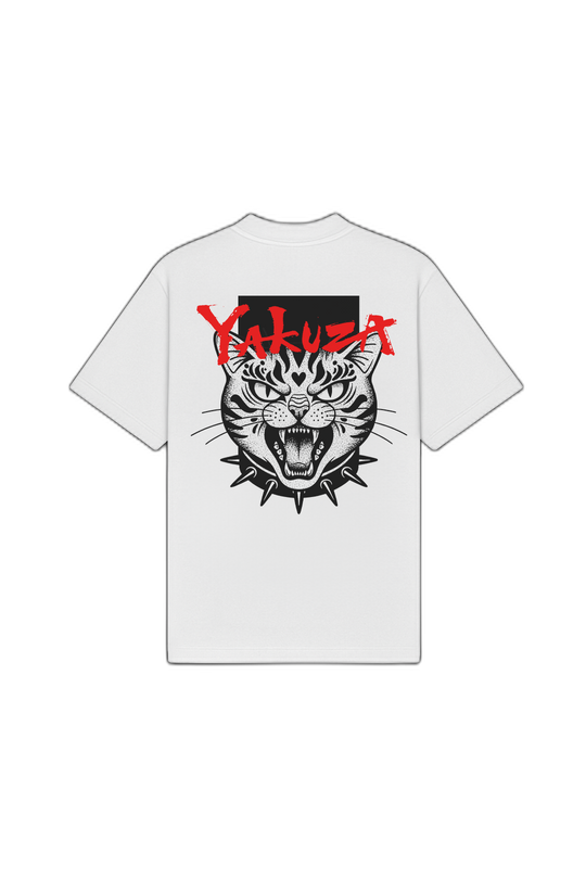 Yakuza Cat White Oversized T-Shirt