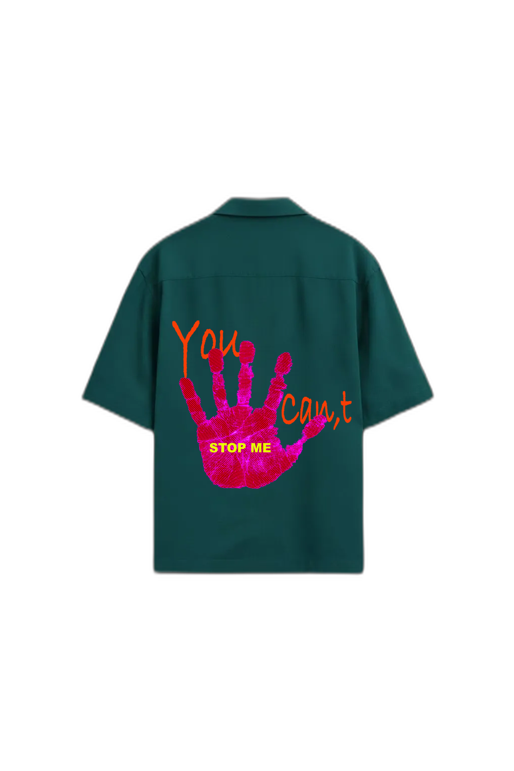 Smiling Cat-You Can_t Stop Me Bowling Shirt (Teel)