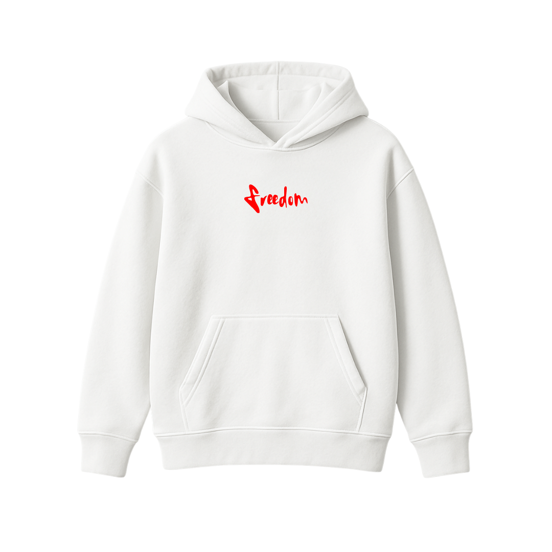 Freedom White Oversized Hoodie