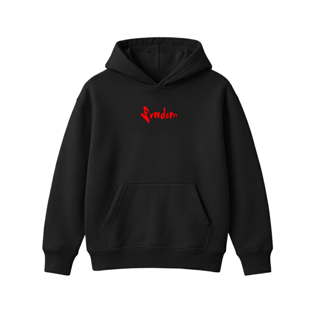 Freedom Black Oversized Hoodie