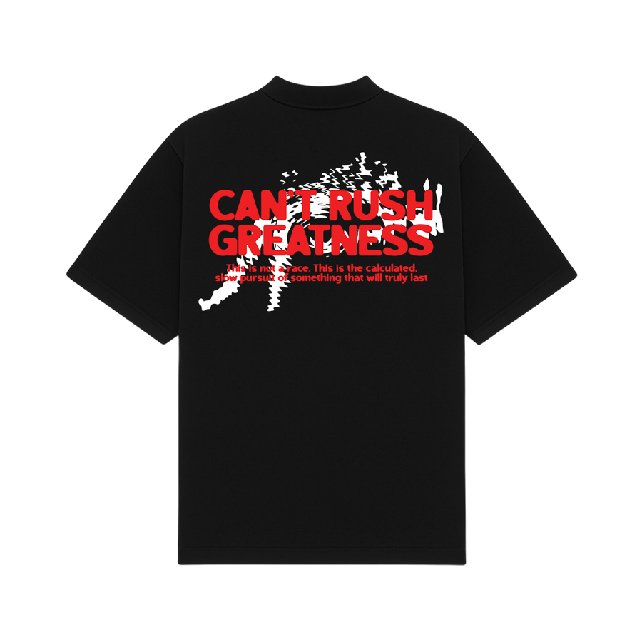 Can't Rush Greatness Black Oversized T-Shirt