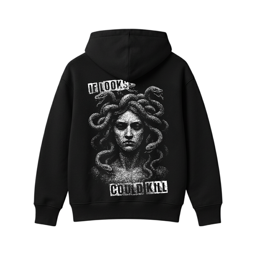 If Looks Could Kill Black Oversized Hoodie