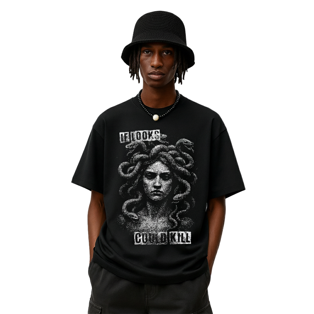 If Looks Could Kill Black Oversized T-Shirt