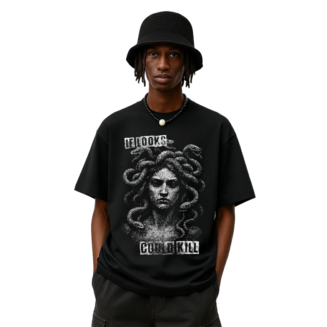 If Looks Could Kill Black Oversized T-Shirt