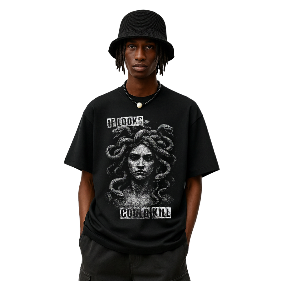 If Looks Could Kill Black Oversized T-Shirt