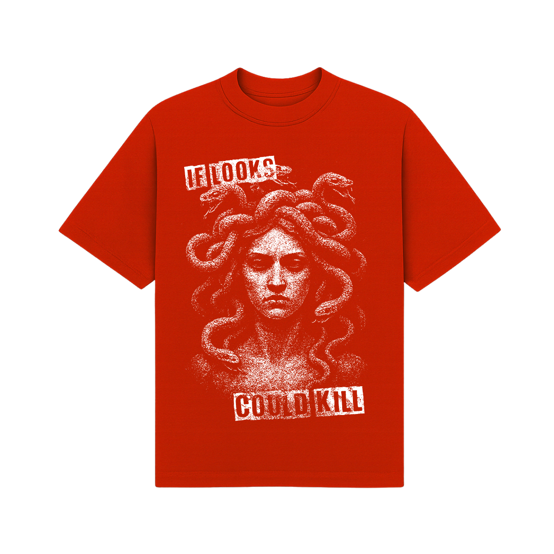 If Looks Could Kill Red Oversized T-Shirt