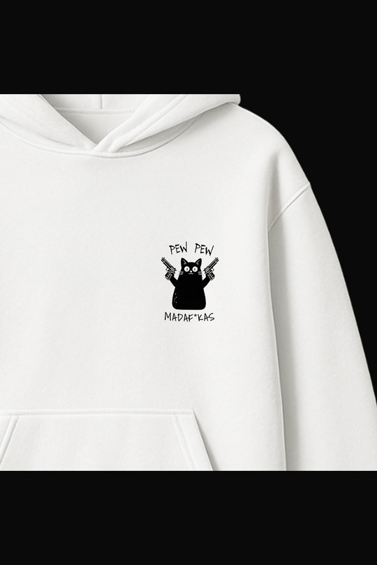 Pew Pew White Oversized Hoodie