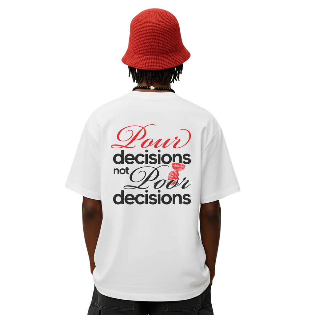 Pour Decisions White Oversized T-Shirt