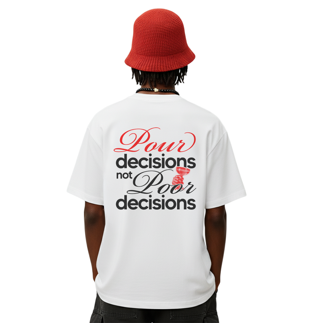 Pour Decisions White Oversized T-Shirt