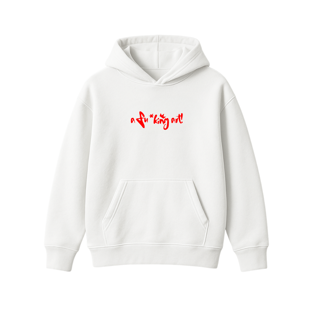 I Am A Fucking Art White Oversized Hoodie